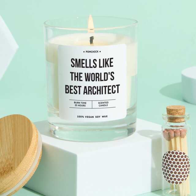 Architect Scented Candle Gift Smells Like The World's Best Fun Keepsake For Her Him & Office Desk Decor Vegan Soy Wax - image 1