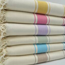 "Turquoise & Cream Blanket, Herringbone Blankeyt, 100% Bamboo Blanket, 89""x87" - thumbnail 4