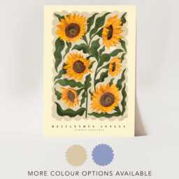 Hand Drawn Sunflowers Art Print, Colourful Botanical Wall Art, Katefoxdesign Summer Provence - thumbnail 2