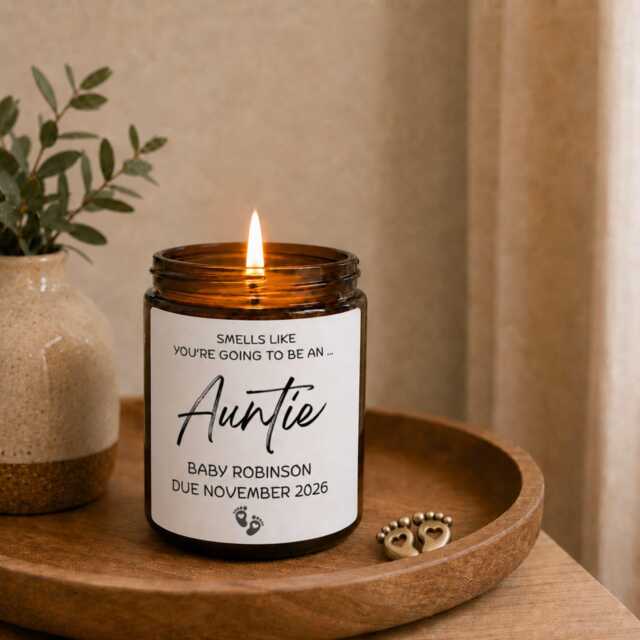 Personalised Pregnancy Announcement Candle, Custom Soy Baby Reveal Gift, Smells Like Going To Be Grandparents Auntie Godmother Nanny Uncle - image 1