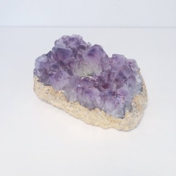 Amethyst Candle Holder With Gold Leaf. T-Light Holder. Chic Boho Decor. Purple And - thumbnail 1