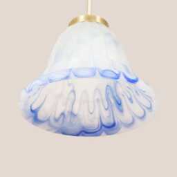 Irma Vintage Pendant Light Mcm Hanging Handcrafted Glass Lamp Retro Ceiling Fixture Yugoslavia Gold Brass - thumbnail 3