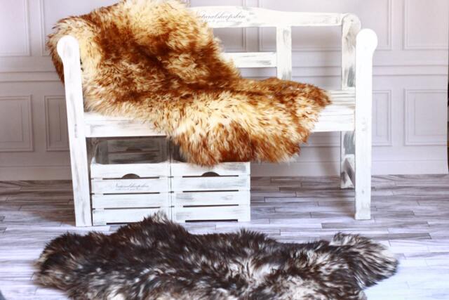 On Sale Beautiful Black, Brown Tips Sheepskin Rug, Throw, Cosy Xxl Extra Large - image 1