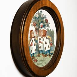 Handmade Alice in Wonderland Framed Art Print, Card Men, Oak Nursery Decor - thumbnail 2