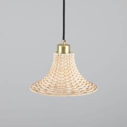 Savannah Small Bell-Shaped Rattan Pendant Light 9.5 - thumbnail 2
