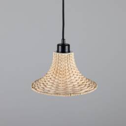 Savannah Small Bell-Shaped Rattan Pendant Light 9.5 - thumbnail 4