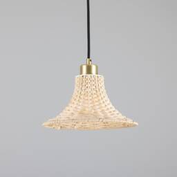 Savannah Small Bell-Shaped Rattan Pendant Light 9.5 - thumbnail 1