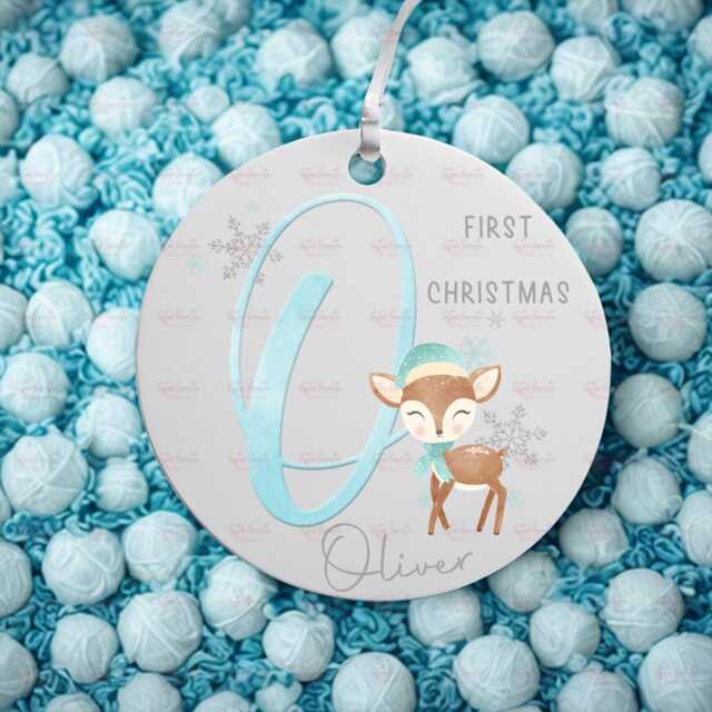 Personalised Kids Christmas Decoration - Grandson First Gift Custom Bauble Stocking Filler Eve Box - image 1