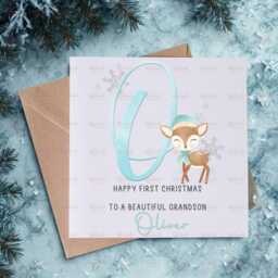 Personalised Kids Christmas Decoration - Grandson First Gift Custom Bauble Stocking Filler Eve Box - thumbnail 2
