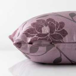 Purple Floral Cushion Cover - Shiny Silver Pistil Design - 18x18 - thumbnail 3