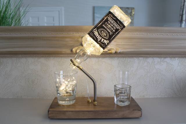 Jack Daniels Bottle Light - 70Cl. Unique Lamp & Whiskey Lover Gift For The Home - image 1