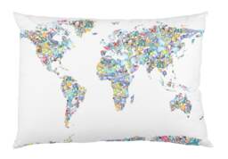 World Map - Luxury Velvet Watercolour Cushion , Water Colour Case Cover Or & Filling - thumbnail 1