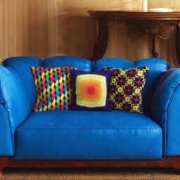 Multicoloured Needlepoint Cushion Carnival Pillow, Wool & Acrylic Yarn - thumbnail 4