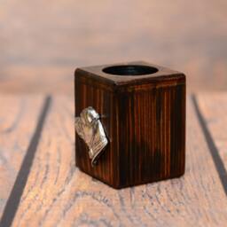 staffordshire Bull Terrier - Wooden Candlestick With Dog, Souvenir, Decoration, Limited Edition, Collection - thumbnail 2