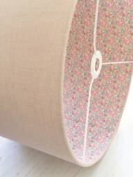Handmade Chevron Linen Lampshade Liberty Betsy-Ann Floral Lining