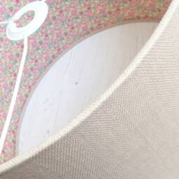 Handmade Chevron Linen Lampshade Liberty Betsy-Ann Floral Lining - thumbnail 4