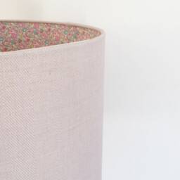 Handmade Chevron Linen Lampshade Liberty Betsy-Ann Floral Lining - thumbnail 2