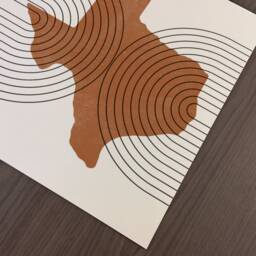 Mid Century Modern Wall Art - Minimalist Texas & Decor, Abstract Mid-Century Prints, State Map Print, Of - thumbnail 3