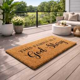 God Story Doormat - Custom Faith Welcome Rug Christian Family Home Sign - thumbnail 2