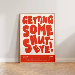 Bedroom Wall Art, Prints Poster, Getting Some Shut-Eye Print, Sleep Funny Bold Typography Poster - thumbnail 2