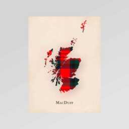 Clan Macduff Scottish Tartan Map - Of Scotland Family Wall Decor, Ready To Hang - thumbnail 2