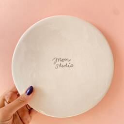 Girl Portrait Stoneware Plate - Handmade Glazed Wall Decor - 6.7 - thumbnail 3