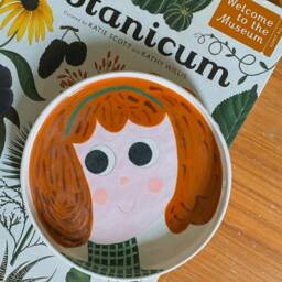 Girl Portrait Stoneware Plate - Handmade Glazed Wall Decor - 6.7 - thumbnail 2