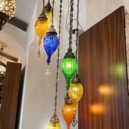 7 Glass Chandelier, Chandelier Light, Moroccan Light, Moroccan Lighting, Turkish Light, Moroccan Lamp, Moroccan Pendant, Moroccan Lantern - thumbnail 2