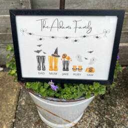 Personalised Halloween Family Wellies Print - New Home Gift Birthday Wellie -Custom - thumbnail 3