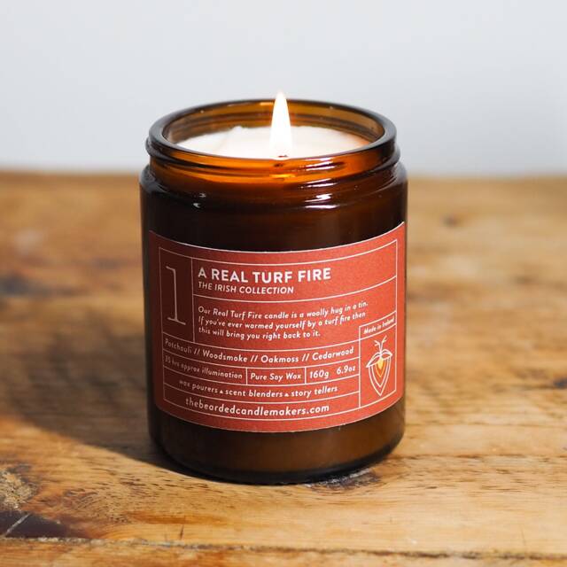Irish Turf Fire Soy Candle Hand Poured Wood Smoke Scent - image 1
