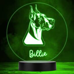 Great Dane Dog Pet Silhouette Multicolour Personalised Gift Led Lamp Night Light - Bedroom - thumbnail 1