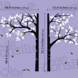 "Corner Tree Wall Decal Nursery Decor With Birds - 93"" X 123" - thumbnail 3