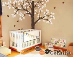 "Corner Tree Wall Decal Nursery Decor With Birds - 93"" X 123" - thumbnail 1