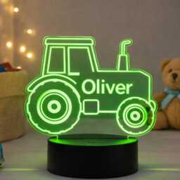 Personalized Tractor Night Light - Custom Kids Bedroom Decor - thumbnail 2