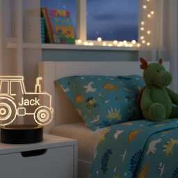 Personalized Tractor Night Light - Custom Kids Bedroom Decor - thumbnail 3