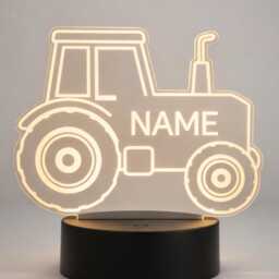 Personalized Tractor Night Light - Custom Kids Bedroom Decor - thumbnail 4