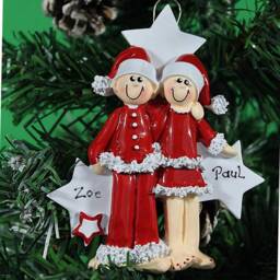 Personalized Pregnant Couple Christmas Ornament, Happy Family Tree Decoration - thumbnail 1