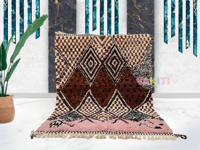 Yakiti - 5X7Ft Moroccan Rug, Beni Ourain Area Modern Wool Living Room Beniourain Handmade Soft Carpet, 163 cm X 204 - image 1