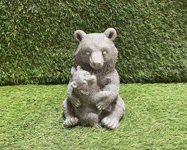 Concrete Bear With Baby Ornament Outdoor Garden Sculpture Frost Protected/D??cor Mama Mum Gift - image 1