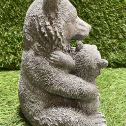 Concrete Bear With Baby Ornament Outdoor Garden Sculpture Frost Protected/D??cor Mama Mum Gift - thumbnail 3