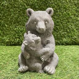 Concrete Bear With Baby Ornament Outdoor Garden Sculpture Frost Protected/D??cor Mama Mum Gift - thumbnail 2