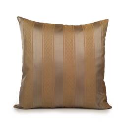 Gold & Grey Pillow, Striped Throw Pillow Cover, Decorative Cushion Accent Silk Blend Sofa - thumbnail 1