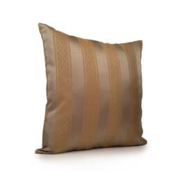 Gold & Grey Pillow, Striped Throw Pillow Cover, Decorative Cushion Accent Silk Blend Sofa - thumbnail 2