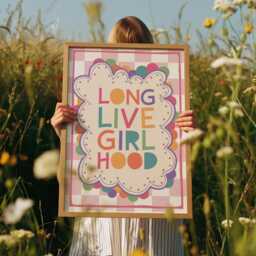 Long Live Girlhood Print, Girls Bedroom Decor, Quote Girl Nursery Teen Wall Art, Rainbow Art - thumbnail 1