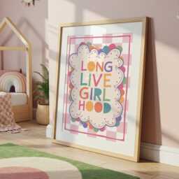 Long Live Girlhood Print, Girls Bedroom Decor, Quote Girl Nursery Teen Wall Art, Rainbow Art - thumbnail 3
