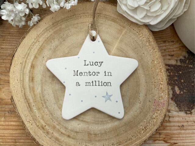 Personalised Mentor Gift - Thank You Coach Tutor End Of Term Gifts Ceramic Star Keepsake Teacher - image 1