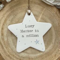 Personalised Mentor Gift - Thank You Coach Tutor End Of Term Gifts Ceramic Star Keepsake Teacher - thumbnail 2