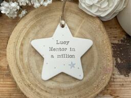 Personalised Mentor Gift - Thank You Coach Tutor End Of Term Gifts Ceramic Star Keepsake Teacher - thumbnail 1
