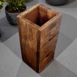 Rustic Umbrella Stand - Hallway Storage Furniture Reclaimed Solid Wood - thumbnail 2