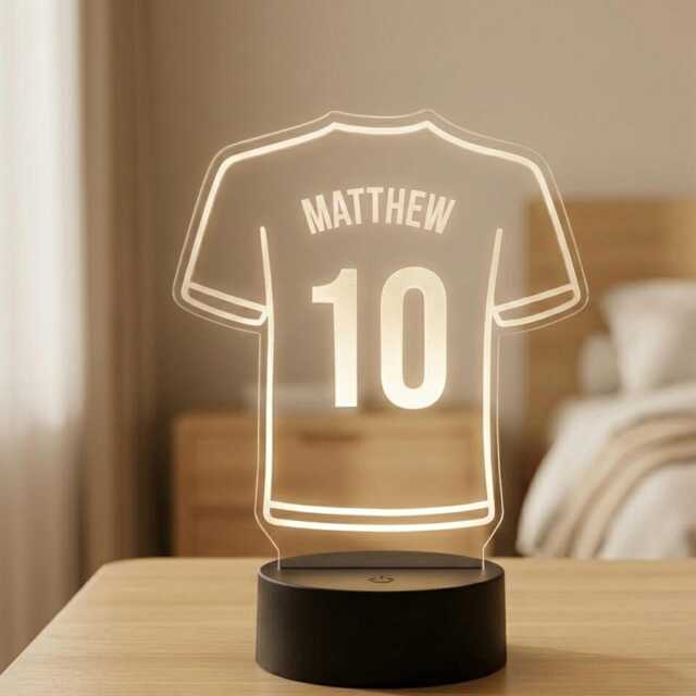 Custom Name Jersey Led Lamp, Personalized Sports Night Light, Bedroom Decor - image 1